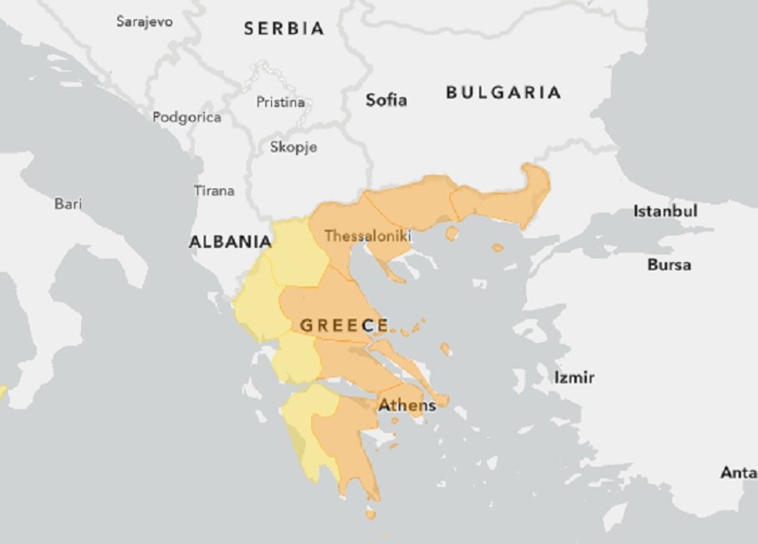 Meteoalarm za Grčku