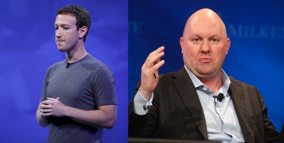 Mark Zuckerberg and Facebook board member Marc Andreessen.