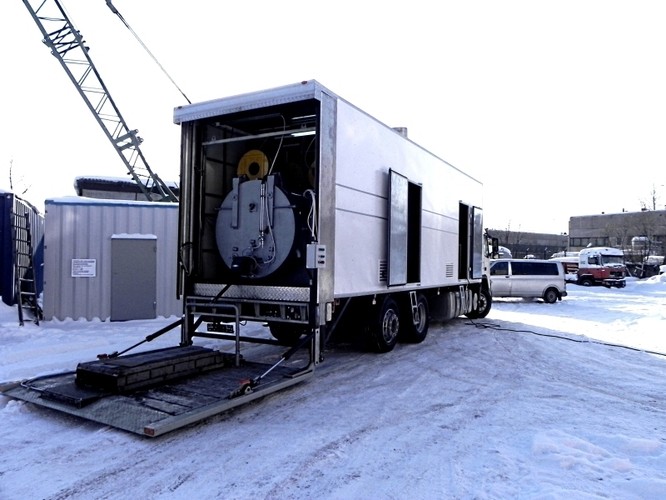 Mobilne krematorium IN-50.1K zbudowane na bazie ciężarówki Volvo