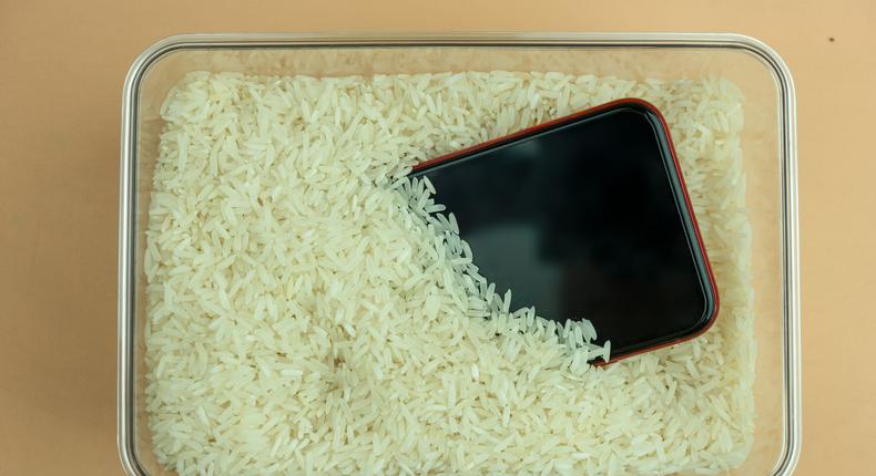 Apple says putting your wet iPhone in rice can actually do more damage to the device.dontree_m/Getty Images