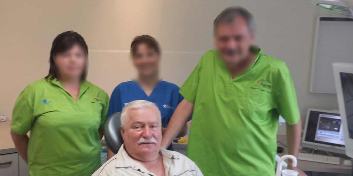 Lech Wałęsa u dentysty