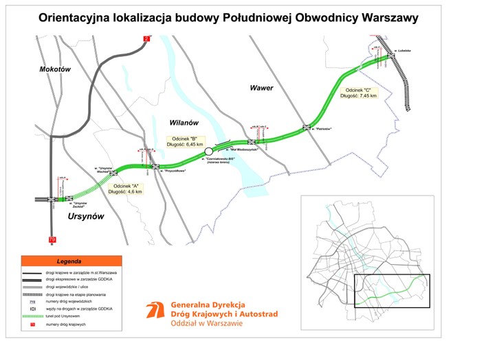 GDDKiA podpisała dziś trzy umowy na projekt i budowę Południowej Obwodnicy Warszawy o wartości ponad 2,5 mld zł. W ramach tej inwestycji powstanie tunel pod Ursynowem i nowy most przez Wisłę. <a href='http://forsal.pl/artykuly/910585,poludniowa-obwodnica-warszawy-tunel-pod-ursynowem-i-nowy-most-przez-wisle.html' style='color: blue'> Czytaj więcej >>> </a>