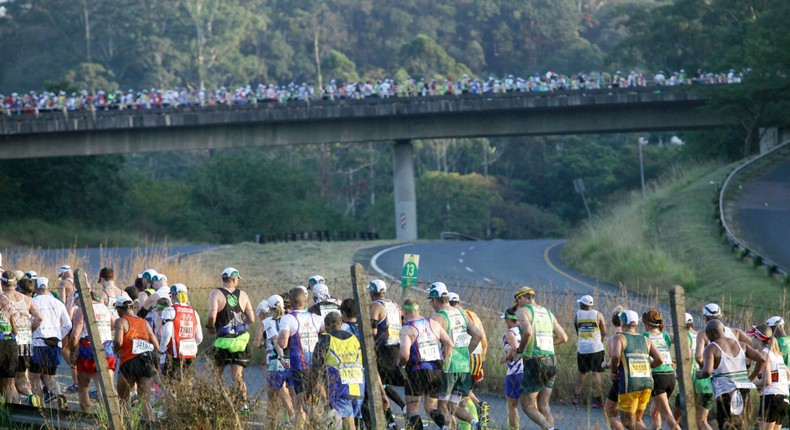 One stretch of the Comrades Marathon from 2015.RAJESH JANTILAL/AFP via Getty Images