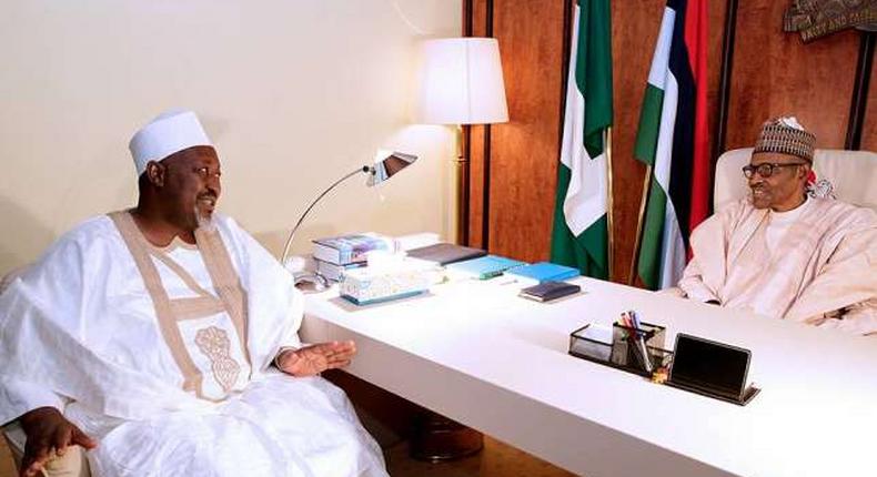 Gov. Abubakar Badaru of Jigawa and President Buhari (Daily post)