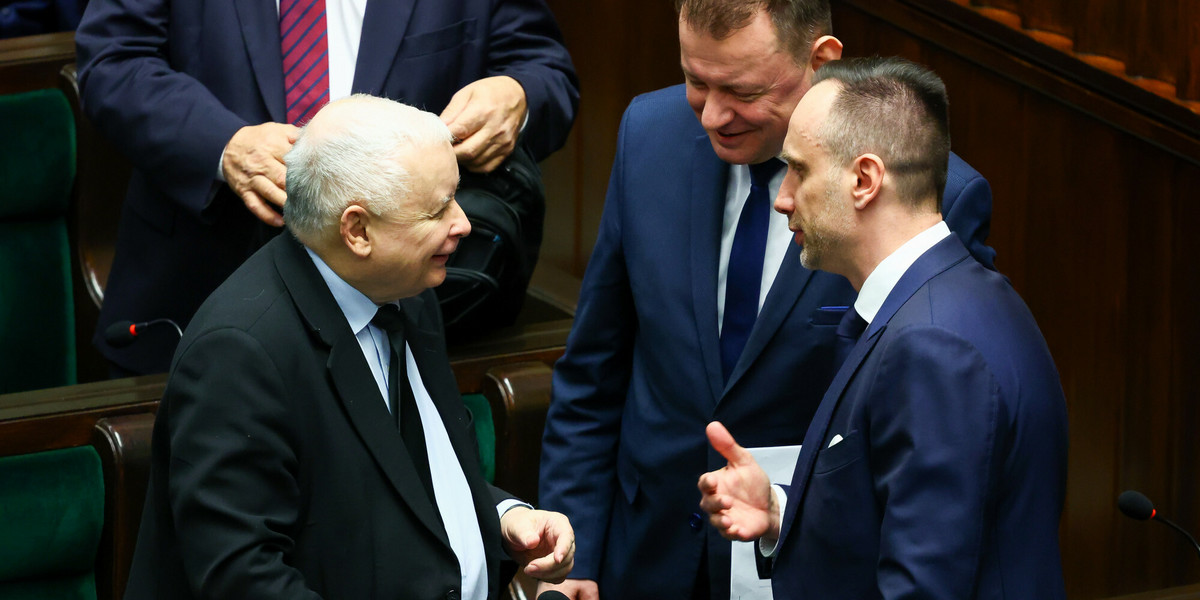 Jarosław Kaczyński podczas posiedzenia Sejmu.
