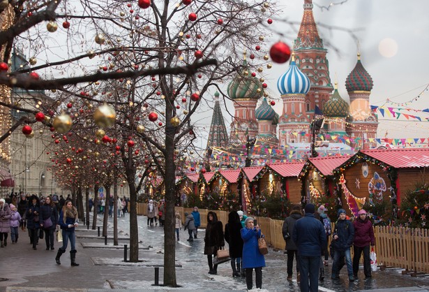 Plac Czerwony w Moskwie, Rosja, 28.12.2016