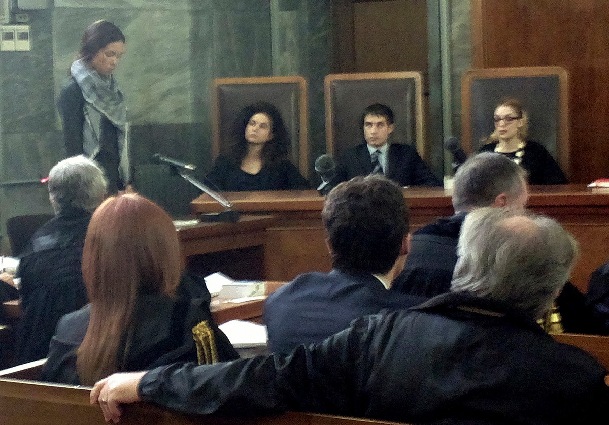 Karima el-Mahroug znana jako Ruby w czasie procesu w sprawie imprez bunga bunga