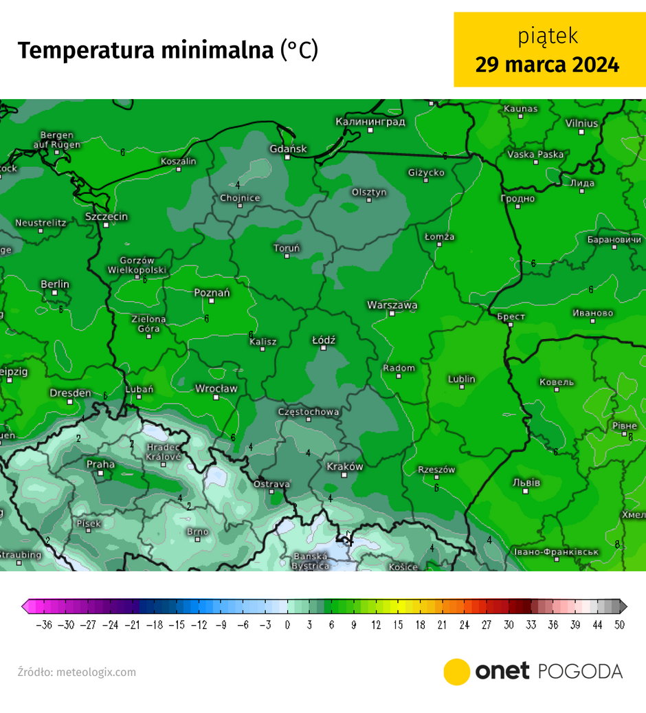 Noc zapowiada się dość ciepło, bez przymrozków