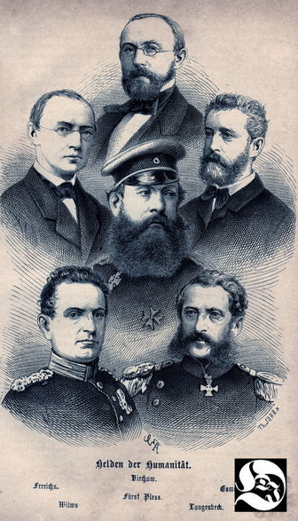 Grafika "Niosący pomoc" w czasie wojny 1870-71. Książę Jan Henryk XI pośrodku · fot. Zbiory własne Justyny i Damiana Okrętów