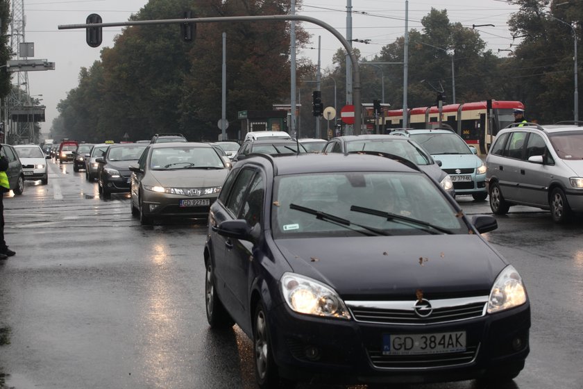 korek na al. Grunwaldzkiej w Gdańsku