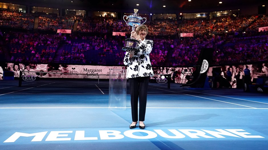 Margaret Court na kortach w Melbourne w 50. rocznicę jej Wielkiego Szlema