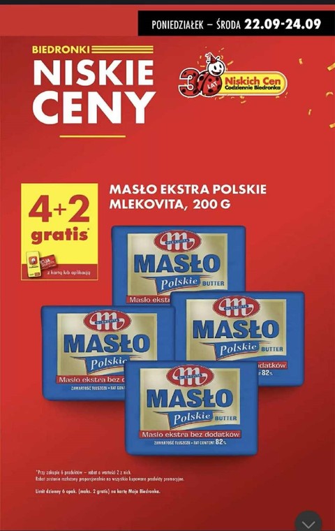 Promocja na masło w Biedronce