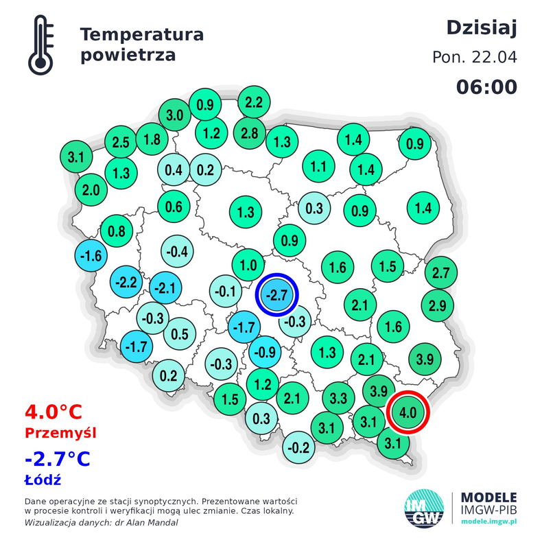 Poranek w Łodzi przyniósł prawie -3 st. C