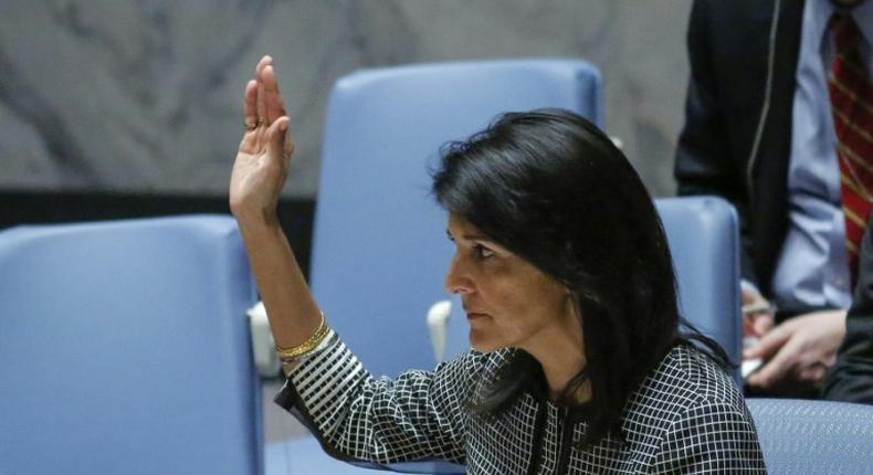 Nikki Haley, the US ambassador to the United Nations, argues for pressure on Russia to end sieges in Syria