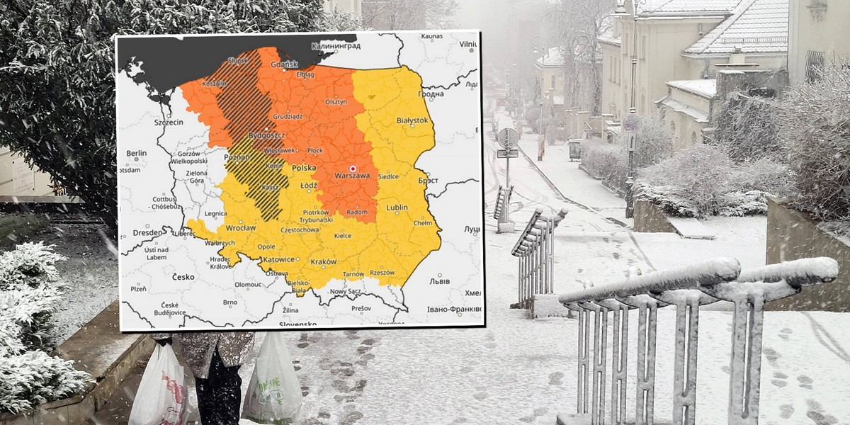 IMGW ostrzega przed intensywnymi opadami śniegu i opadami marznącymi.