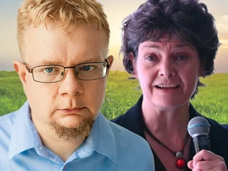 Michał Sutowski i Kate Raworth, autorka książki „Ekonomia obwarzanka”