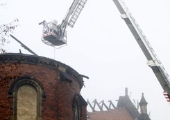 Pożar zabytkowej katedry w Sosnowcu. Straty szacuje się na na miliony złotych. ZDJĘCIA
