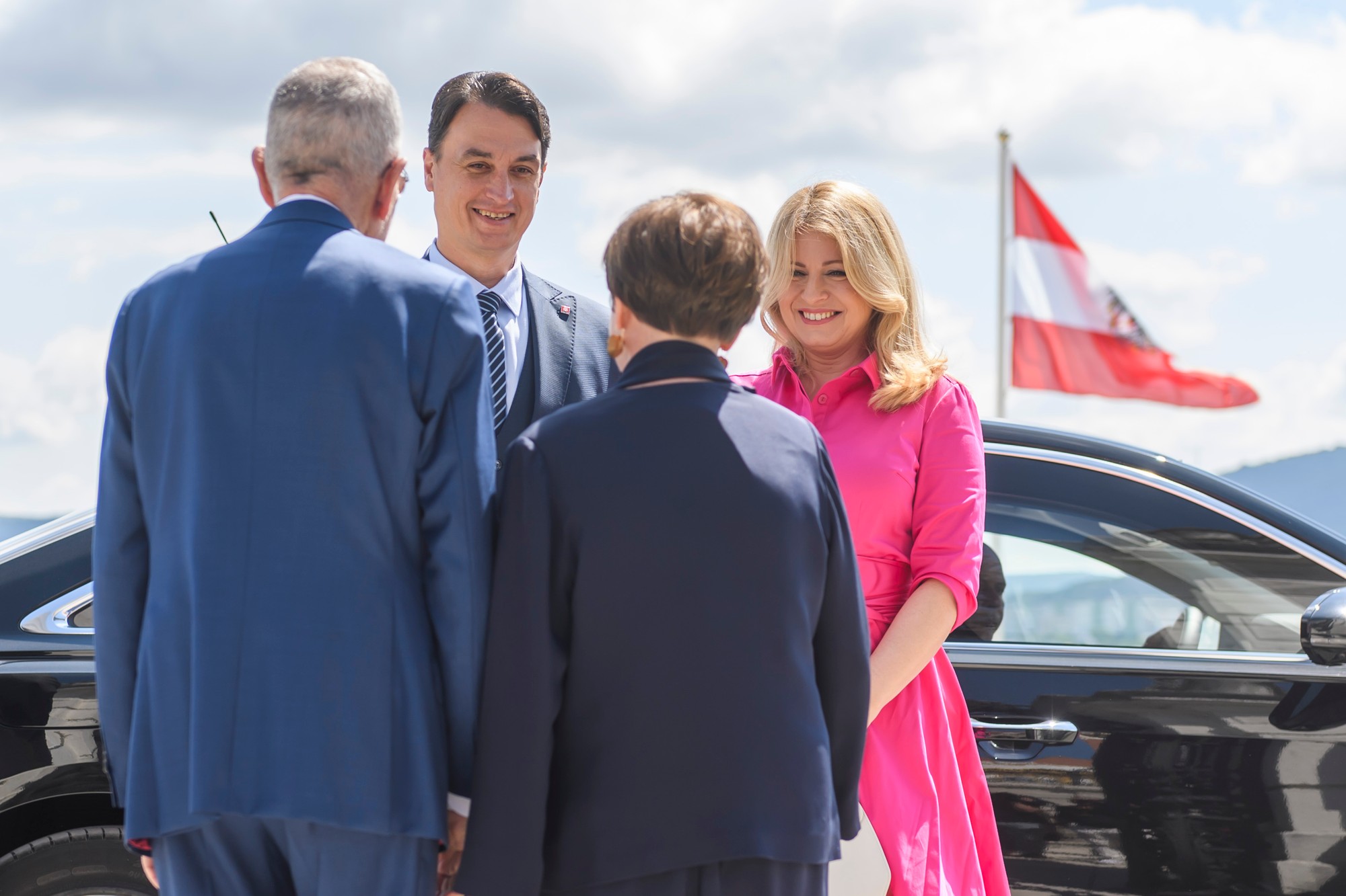 Juraj Rizman, Zuzana Čaputová, prezident Rakúska Alexander Van der Bellen a jeho manželka Doris Schmidauerová.