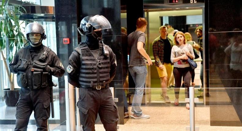 The Gulliver shopping mall in Kiev was among the sites raided by police and prosecutors