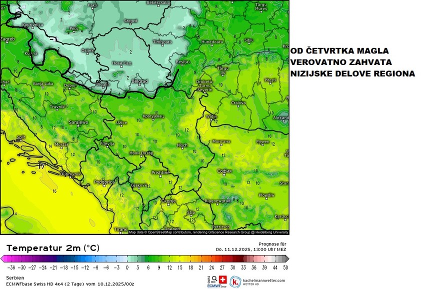 Magla u nizijama od četvrtka