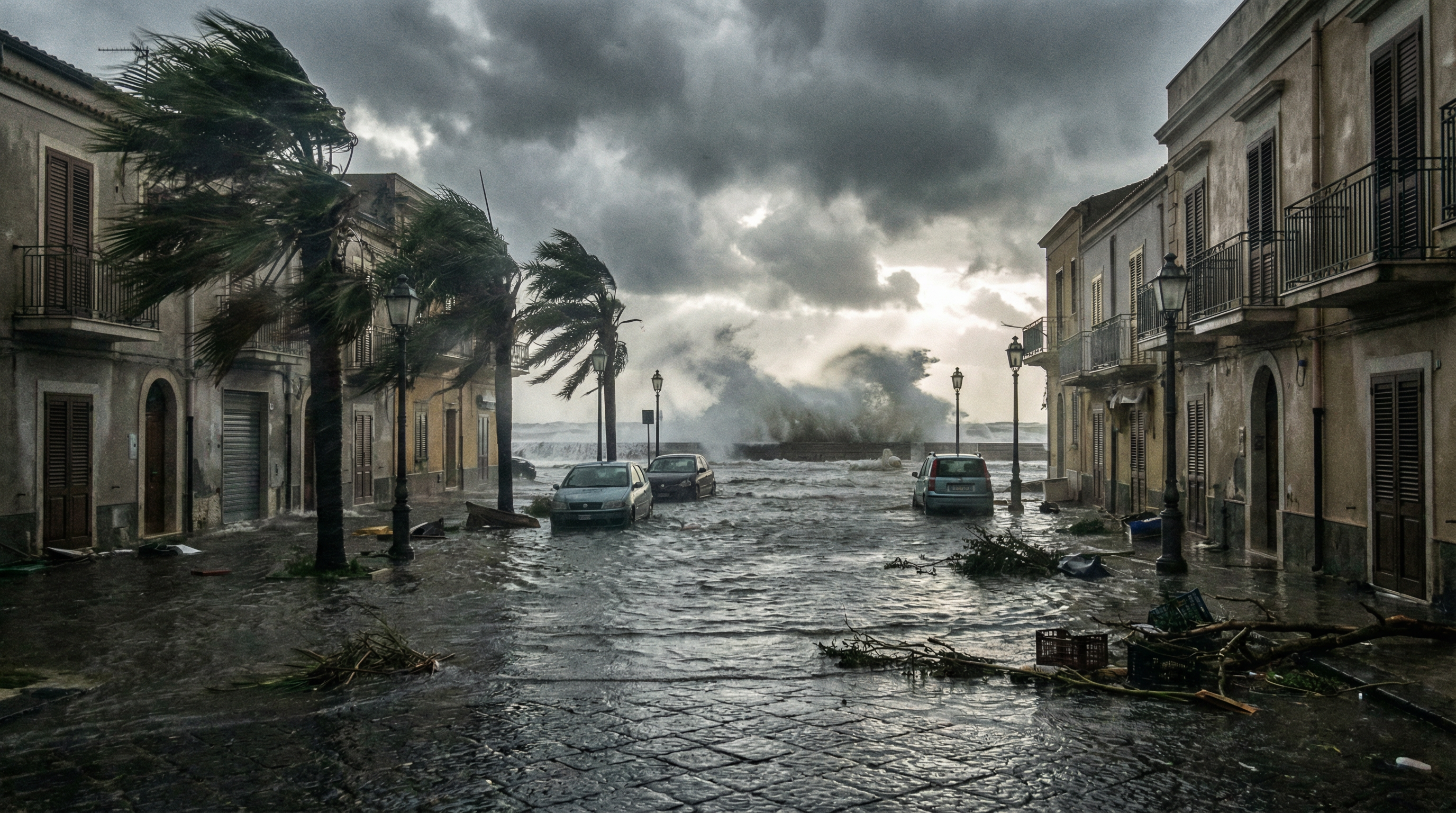 Wiatr 120 km/h i fale 7 metrów na Sycylii. Polska ambasada ostrzega turystów