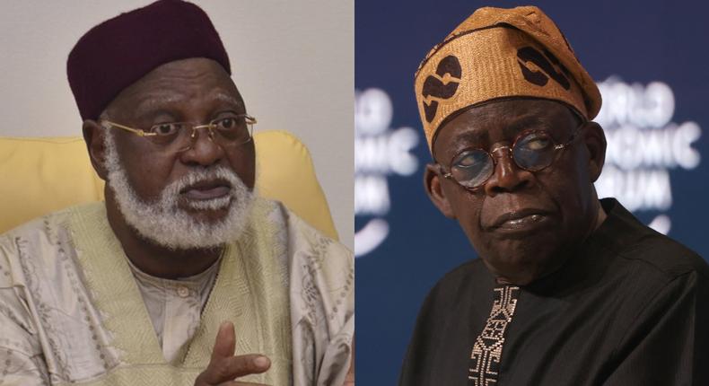 L-R: Former Head of State, Abdulsalami Abubakar and President Bola Ahmed Tinubu. [Facebook/Getty Images]