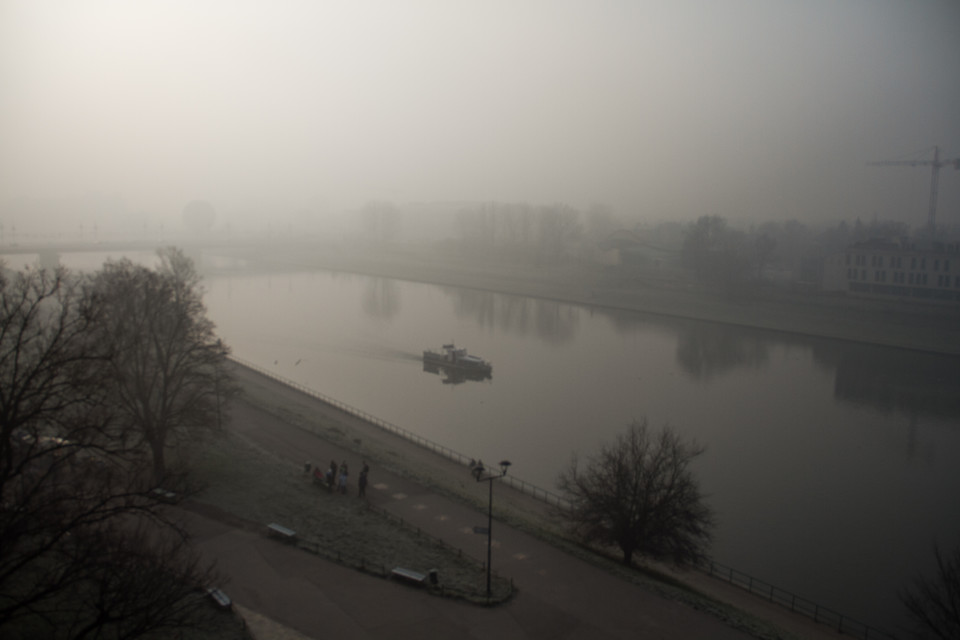 Kraków spowity mgłą