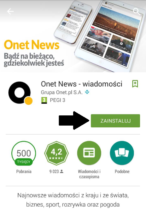 Onet News Instalacja