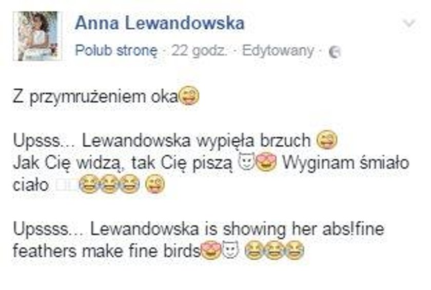 Anna Lewandowska komentuje doniesienia o ciąży