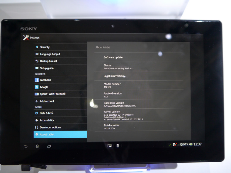 Sony Xperia Z - tablet