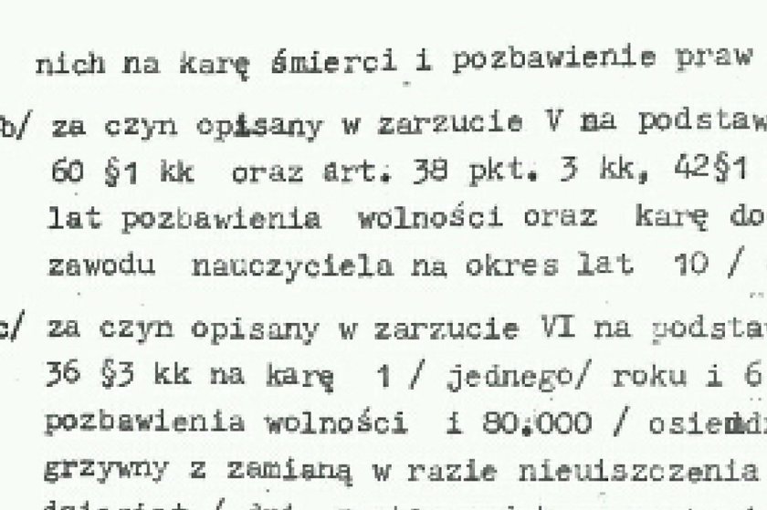 Szczegóły wyroku z 1989 roku