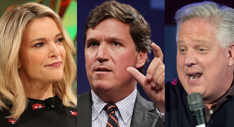 Megyn Kelly; Tucker Carlson; Glenn BeckPhillip Faraone/Getty Images for Fortune; Chip Somodevilla/Getty Images; J Pat Carter/Getty Images