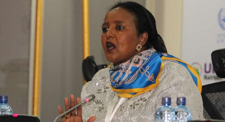 Education CS Amina Mohammed during a past public address (Twitter)