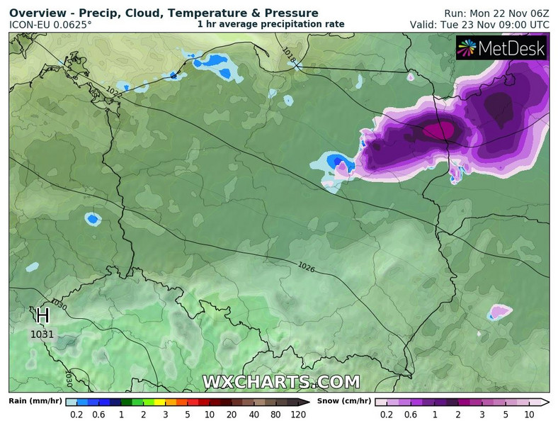 We wtorek na północnym wschodzie krajobrazy na chwilę zmienią się na zimowe