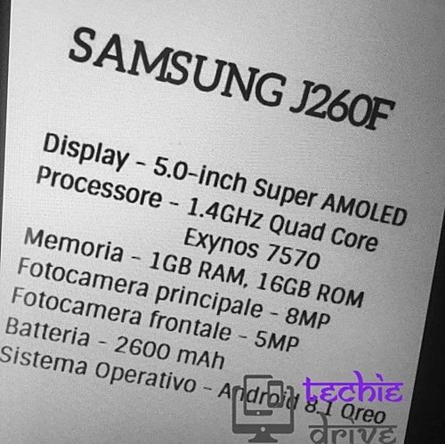 Specyfikacja techniczna smartfona Samsung SM-J260F