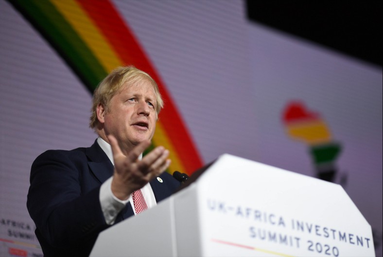 UK Prime minister Boris Johnson speaking during UK-Africa Investment Summit. (twitter/10DowningStreet)