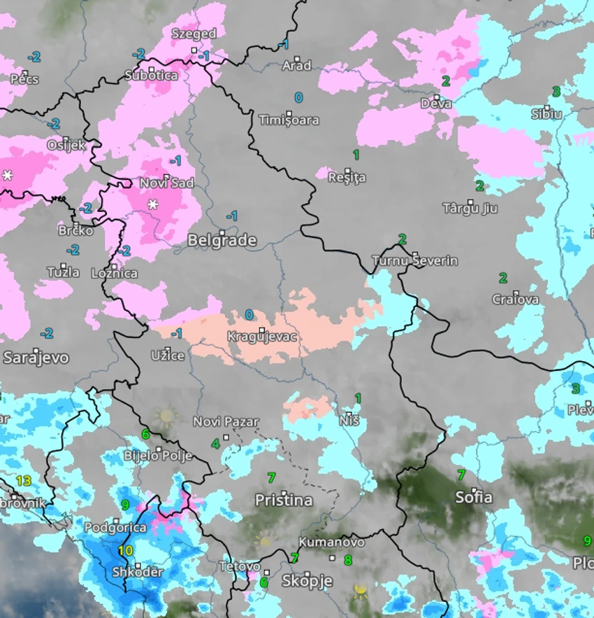 Vreme u Srbiji u ponedeljak u 9 ujutru