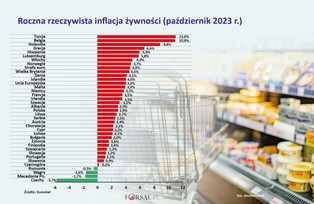 Rzeczywista inflacja żywności w Europie. Które kraje cierpią najbardziej?