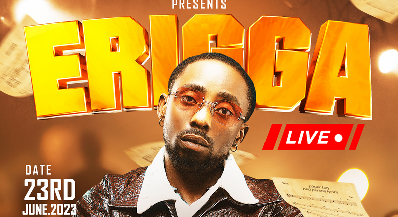 Erigga announces live concert in Lagos.