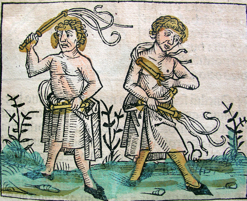 Flagelanci na rycinie z Kroniki Norymberskiej (1493 r.)