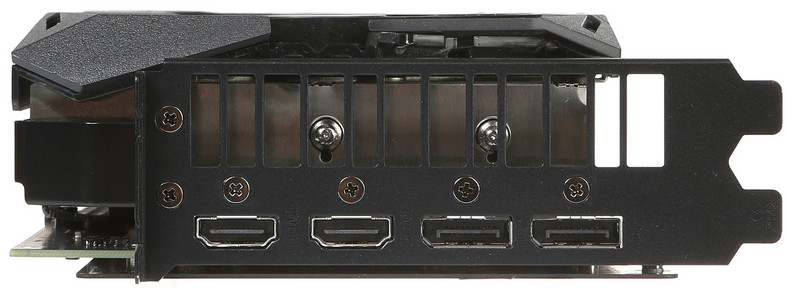Karta ma cztery wyjścia wideo – po dwa HDMI oraz Display Port. W stosunku do modeli RTX brakuje złącza USB VR Link