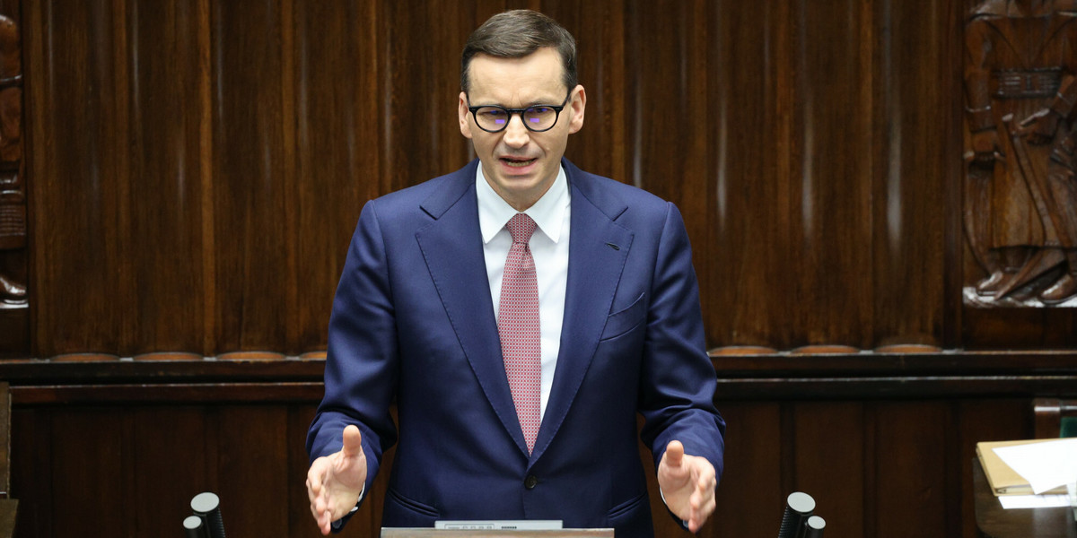 Wystąpienie premiera podczas posiedzenia Sejmu.