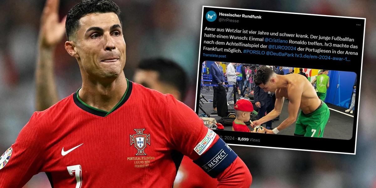 Po meczu ze Słowenią Ronaldo spotkał się z umierającym  4-letnim Awarem Shankiem. 