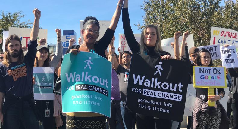 20,000 Google employees walked out in protest.