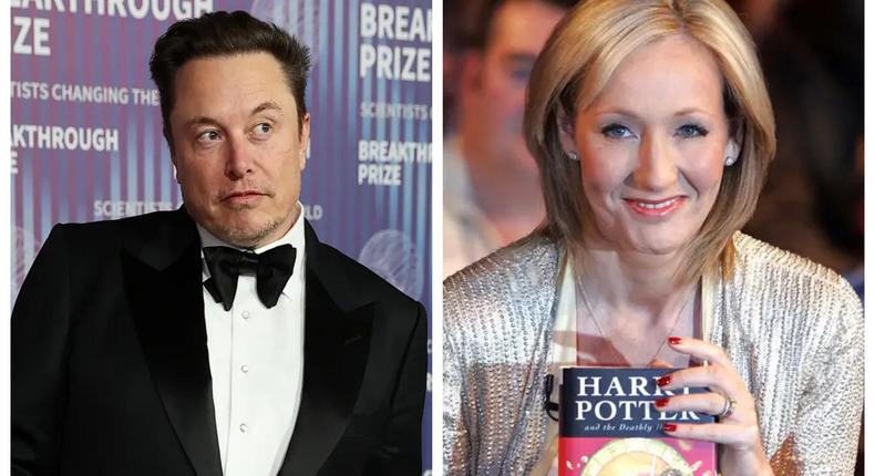 Elon Musk and J.K. Rowling.Kirsty Wigglesworth/AP; Tayfun Coskun/Anadolu/Getty Images