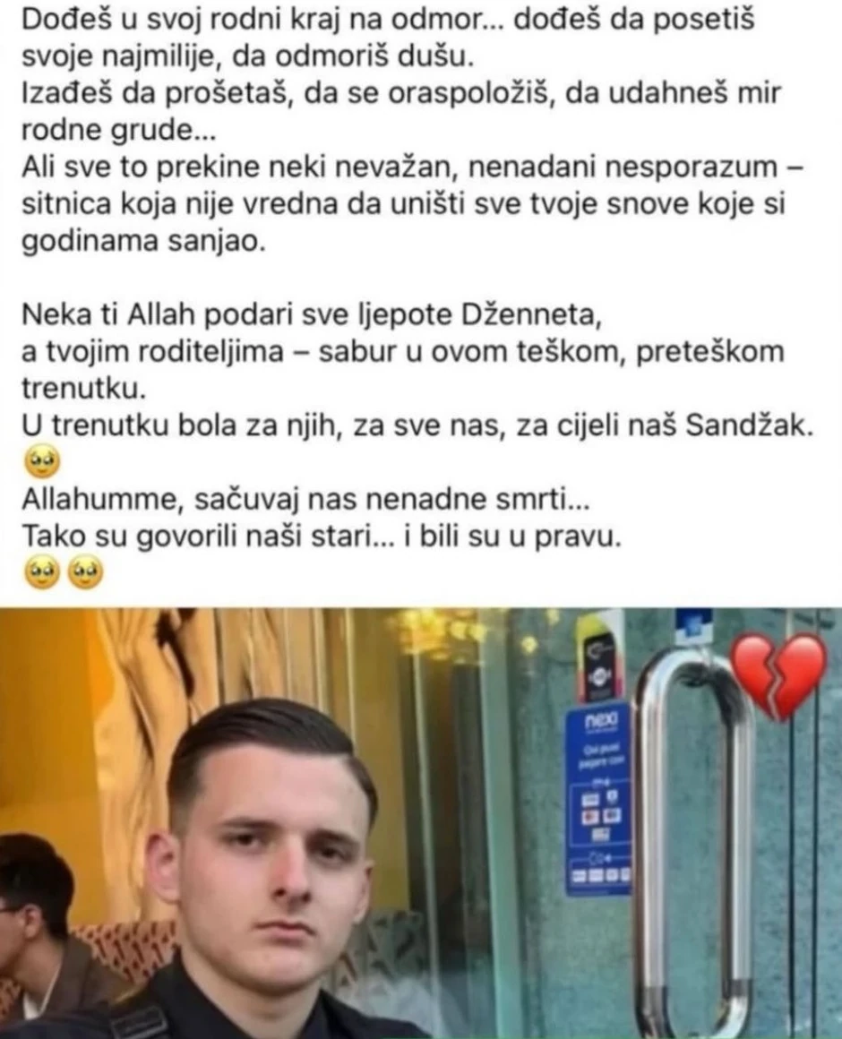 Od Mirze M. koji je ubijen u Novom Pazaru se opraštaju njegovi najbliži 