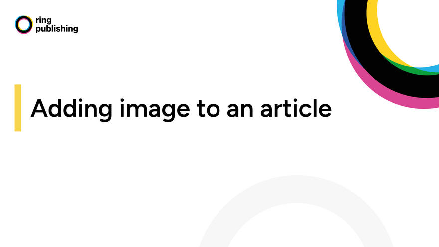 How to add an image in Ring Publishing CMS