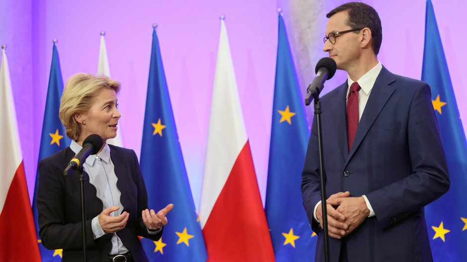 Ursula von der Leyen i Mateusz Morawiecki