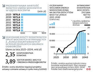 Przewidywana wartość nowych umów mocowych w ujęciu rocznym
