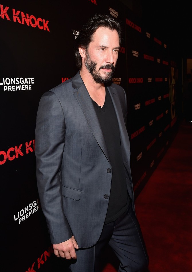 Kijanu Rivs na premijeri filma "Knock Knock" pre mesec dana u Kaliforniji